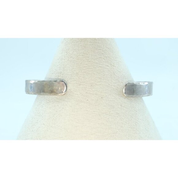 Vintage Parker Sterling Silver Cuff Bangle Bracelet Hammered Finish - Picture 3 of 8